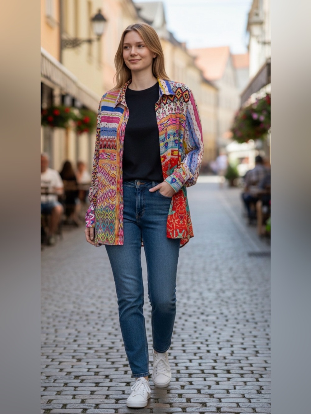 Shana Woman button-up Silk shirt Size:L - Picture 1 of 11